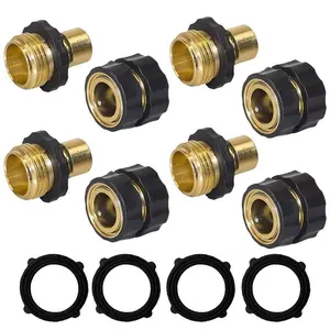 4pcs Garden Hose Quick Connector Set, Durable 3/4 Inch Male & Female Fittings, Easy Installation Garden Hose Accessories, Garden Hose Connectors