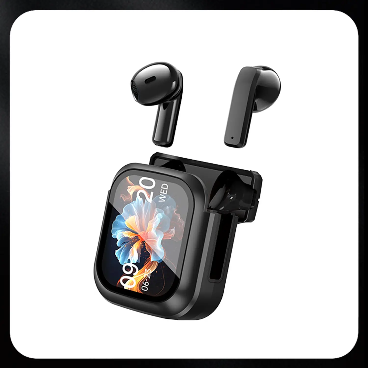 Smart Touch Screen Earbuds Bluetooth 6.0 Wireless Earbuds with Display Charging Case, ANC Noise Cancelling, ENC Clear Calls, HiFi Stereo Sound, Multi-Language Support, Remote Camera Control, Find Earbuds Function, Long Playtime for iPhone Android