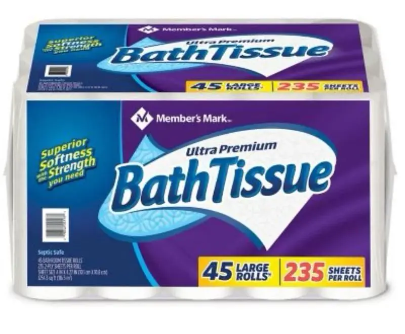 Member's Mark Ultra Premium 2-Ply Toilet Paper Bulk, 45 Rolls (235 Sheets/Roll, 151-300 Sheets Range), Soft, Less Lint, Absorbent Bathroom Tissue in Box for Daily Household Use, 100% Satisfaction Guarantee