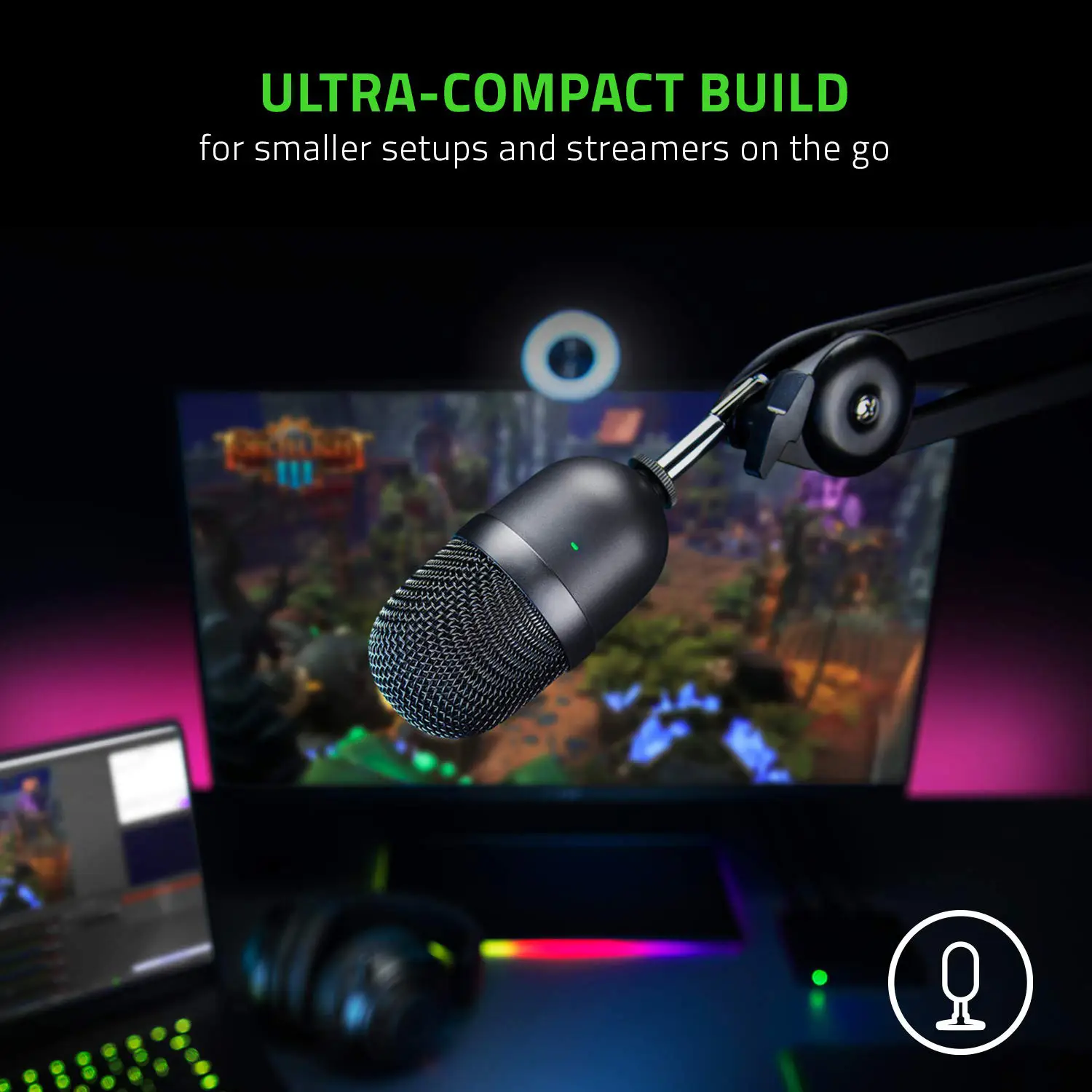 Mini USB Condenser Microphone: for Streaming and Gaming on PC - Professional Recording Quality - Precise Supercardioid Pickup Pattern - Tilting Stand