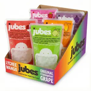 Jubes Coconut Jelly Cubes, Fruit Flavored Nata De Coco Dessert Snack (Variety 7.4 Oz) Jubes Coconut Jelly Cubes, Fruit Flavored Nata De Coco Dessert Snack (Variety 7.4 Oz)