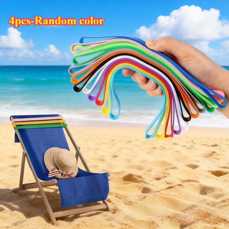 Durable Beach Towel Clips Set of Four, Anti-Blowout, High Elasticity, Ideal for Pool Parties, Cabinets, Beaches, Cruise Parties, Outdoor Use