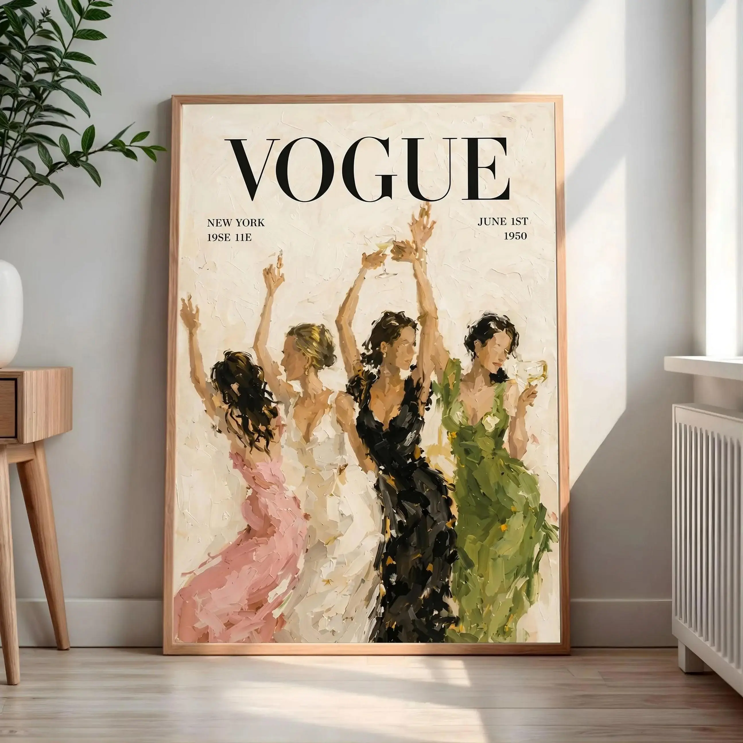 Champagne Fashion Printed Poster - Elegant Women's Illustration Artwork, Editorial Glam Home Decor for Bedroom, Closet