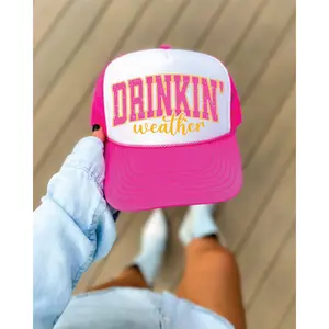 Drinkin’ Weather Hot Pink & White Unisex Foam Trucker Hat