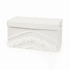 Sweet Jojo Designs Boy or Girl Gender Neutral Unisex Fabric Storage Toy Bin Bohemian Fringe Ivory