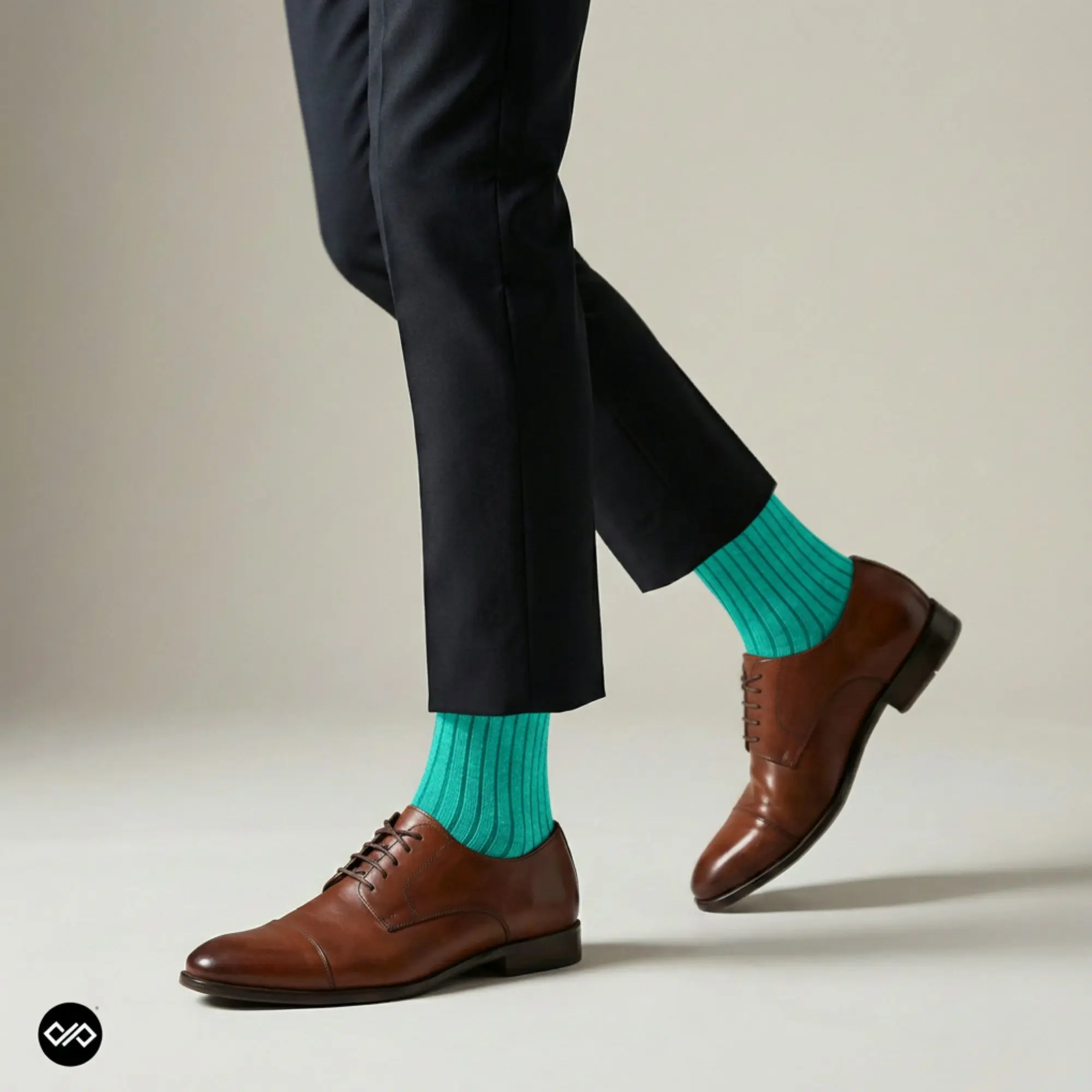 Dynamocks Turquoise Cotton Crew Socks – Solid