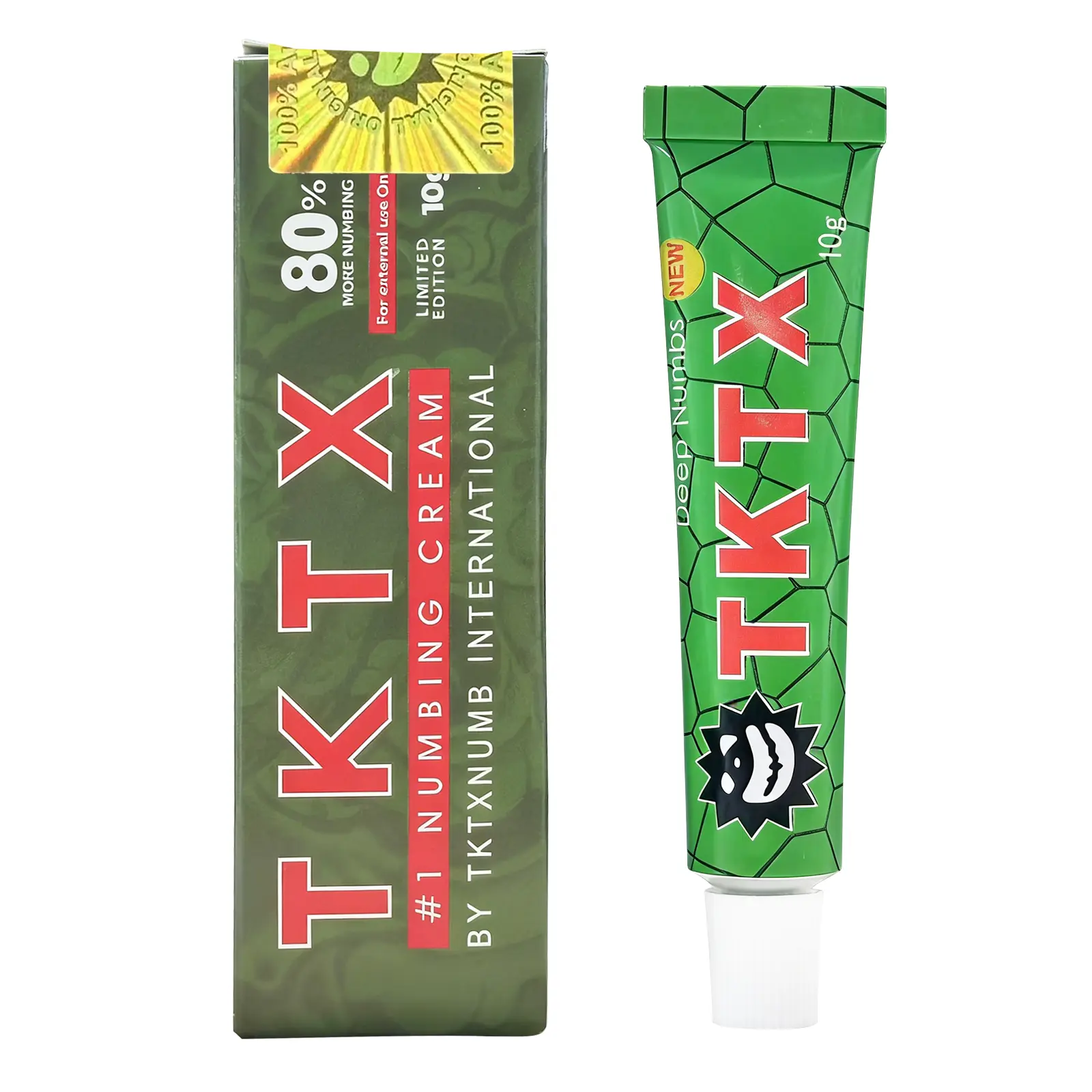 New Style 80% TKTX Tattoo External Cream - 10g Natural Ingredients, Hypoallergenic, Fragrance-Free, Non-Toxic Lecithin Formula for Tattoo Aftercare, Waxing Relief - Soothes Soreness, Itching, Burning for All Skin Types