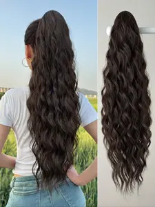 Women's Claw Clip Ponytail Extension, 26 Inch Long Wavy Synthetic Fiber Hairpiece, Heat Resistant, Perfect for Parties & Daily Wear, Claw Clip Extensions, Synthetic Hair Pieces