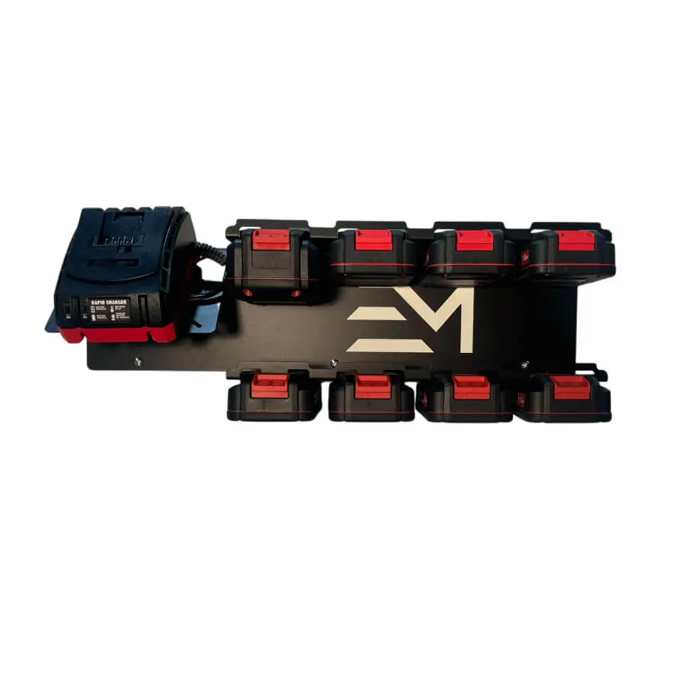 Bauer 20v Battery Organizer Charging Station with 8 Battery Slots and Efficient Charging System