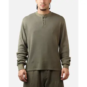 American Thrift Waffle Henley Shirt Washed Olive