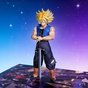 One Piece Dragon Ball Z Future Trunks Super Saiyan Figure, Sword Pose Collectible，DBZ Future Trunks Action Figure, Super Saiyan Form with Sword，Battle Pose for Fans & Display