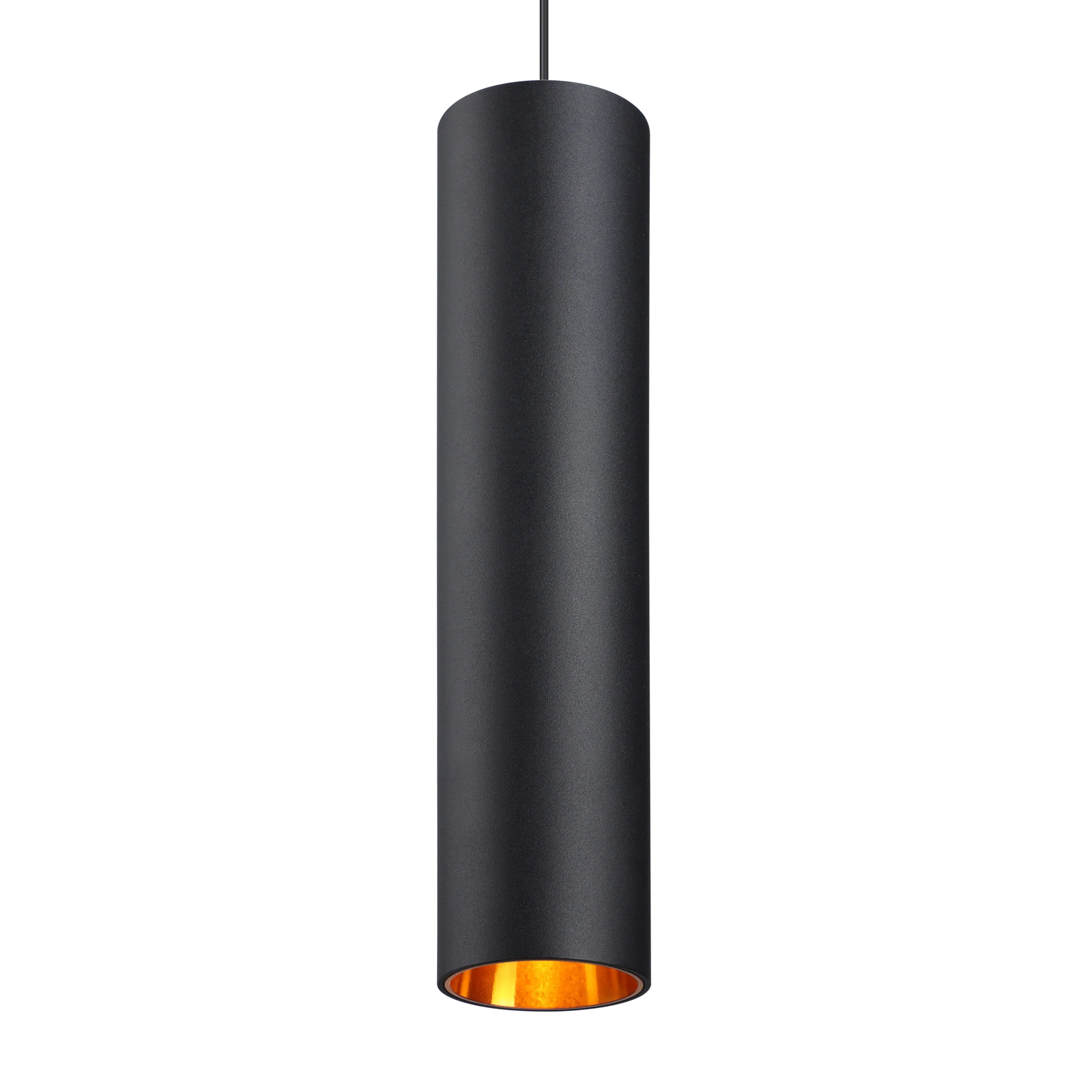LeonLite TheFloat™ Modern Adjustable Durable Aluminum Cylindrical Pendant Lamp - Black, Home Indoor Lighting for Living Room, Outdoor Safe IP65 Fixture