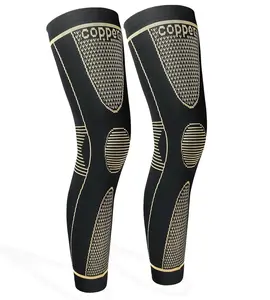 Copper Full Leg Compression Sleeves, 20-30mmHg Non-Slip Sports Knee Brace for Men & Women, Support for Pain Relief & Weightlifting, Knee Sleeves For Weightlifting