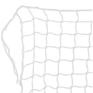 White Nylon Knotless Backstop Net, 2 Inch Square Mesh for Baseball Softball Practice, Soccer Barrier Net with Reinforced Rope Border