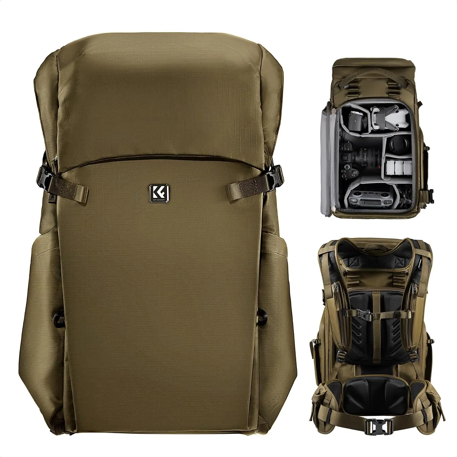 K&F CONCEPT Camera Backpack, 30L Large Capacity Camera Bag, Waterproof DSLR Camera BackPack, Extra Large Photography Bag Backpack