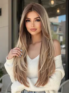 Long Hair Wig, Heat-Resistant Fiber, No Bangs, Straight Style, Straight Synthetic Wigs
