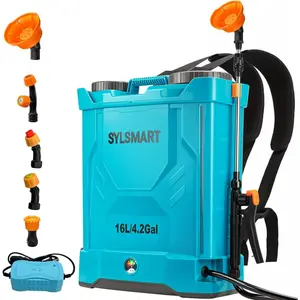 [Father's Day Gift] 4-Gal Battery-Powered Backpack Sprayer, 120PSI Adjustable Pressure, Lightweight Electric Sprayer with 5 Spray Nozzles for Garden Weed & Lawn Care
