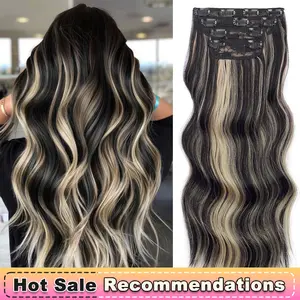 Vigorous Beauty 4/6/7 PCS Clip in Hair Extensions Long Wavy Synthetic Hairpieces for Women and Girls, Easy to Install for Daily Use and Event Party Use