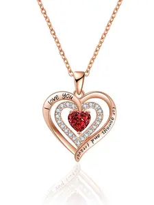 Heart shaped diamond pendant necklace, suitable for parties, dates, daily wear, and as a gift for people, Love Heart Necklace