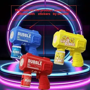 Handheld Glowing Bubble Gun, Petrella 10-Hole Portable Automatic Electric Bubble Machine, Unisex Summer Beach Party Toy Gift, Handheld Bubble Maker, Automatic Bubble Blower