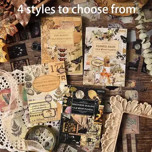 Vintage Scrapbooking Sticker Book, 20 Sheets/book Vintage Scrapbooking Sticker, Decorative Sticker for Scrapbooking, Journaling, Gift Wrapping, Scrapbook Materials, Sticker Packs, Stickers Kit