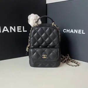 Pre-owned CHANEL 25B Black Caviar Mini Backpack Gold Hardware – Chip Version – 99% New – No Accessories – Size 13x9x18cm ali