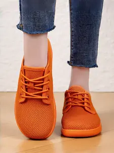 Breathable Mesh Walking Shoes for Women, Sports Shoes, Comfortable Soft Sole Casual Sneakers, New Versatile Lace-Up Design, Non-Slip Sporty Footwear