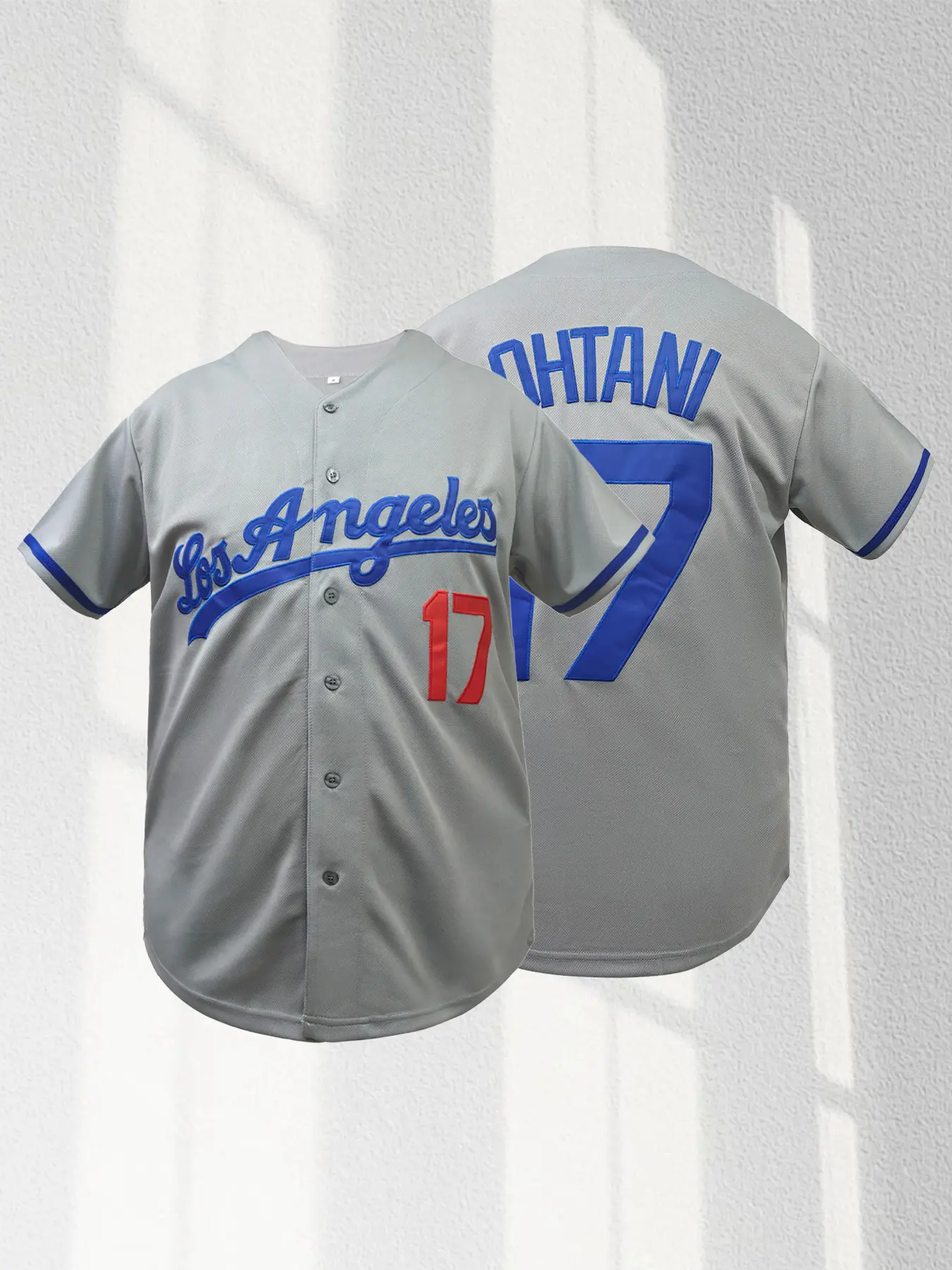 Men's Letter & Figure Patched Button Front Embroidered Baseball Jersey,Casual Loose Short Sleeve V Neck Baseball Top for Fall & Winter, Men's Sportswear for Training & Competition, Stylish Embroidery Jersey, Sportswear Clothing
