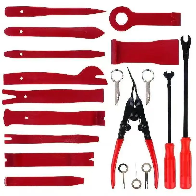 19-Piece Car Interior Removal Tool Set, Includes Door Panel & Clip Remover Tools, Fastener Removal Kit, Essential Auto Repair Accessories