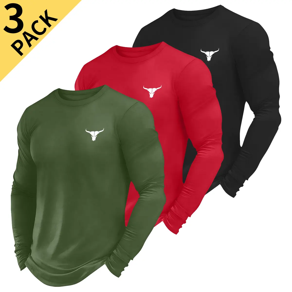 Men's Plain Quick-Dry Long-Sleeve Breathable Round Neck Activewear Athletic Shirt - Mensfashion Fitness Clothes Tops, Casual Athletic Apparel for Gym Training, Exercise Casual Wear, Activewear Clothes, Polyester Clothes
