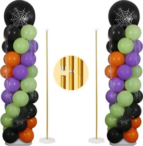 Gold Balloon Stand Set of 2, 1 to 5.25 Ft Balloon Column for both Stand and Table Centerpieces