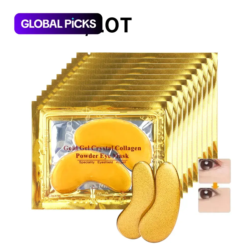 24K Gold Collagen Gel Eye Mask, 10 Pairs Moisturizing Under-Eye Patches for Women and Men #GLOBAL PICKS