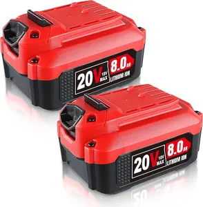 2Pack 8.0Ah Replacement for Craftsman 20V Battery, Compatible for Craftsman 20 Volt CMCB201 CMCB202  CMCB204  Lithium Ion Battery