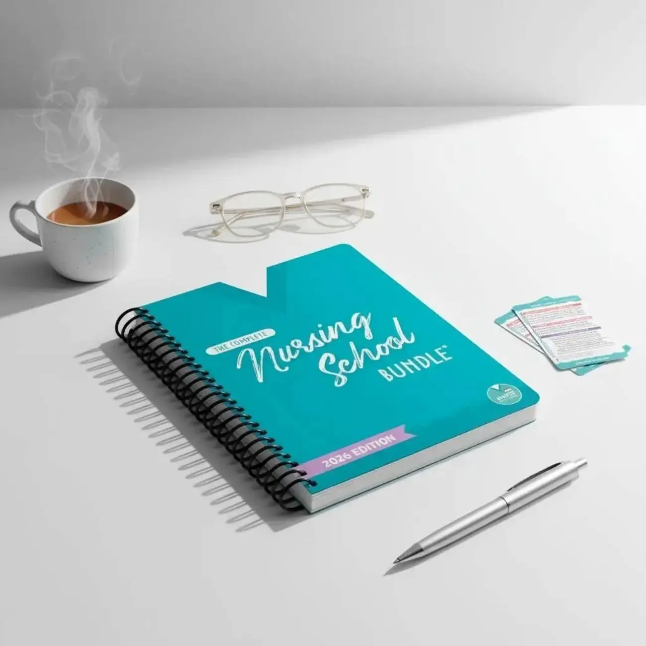 Complete Nursing School Bundle 2026 – Hard Copy Spiral Notebook, Nursing Study Guide, Med Surg, Pharmacology, Fundamentals, Exam Prep Notes