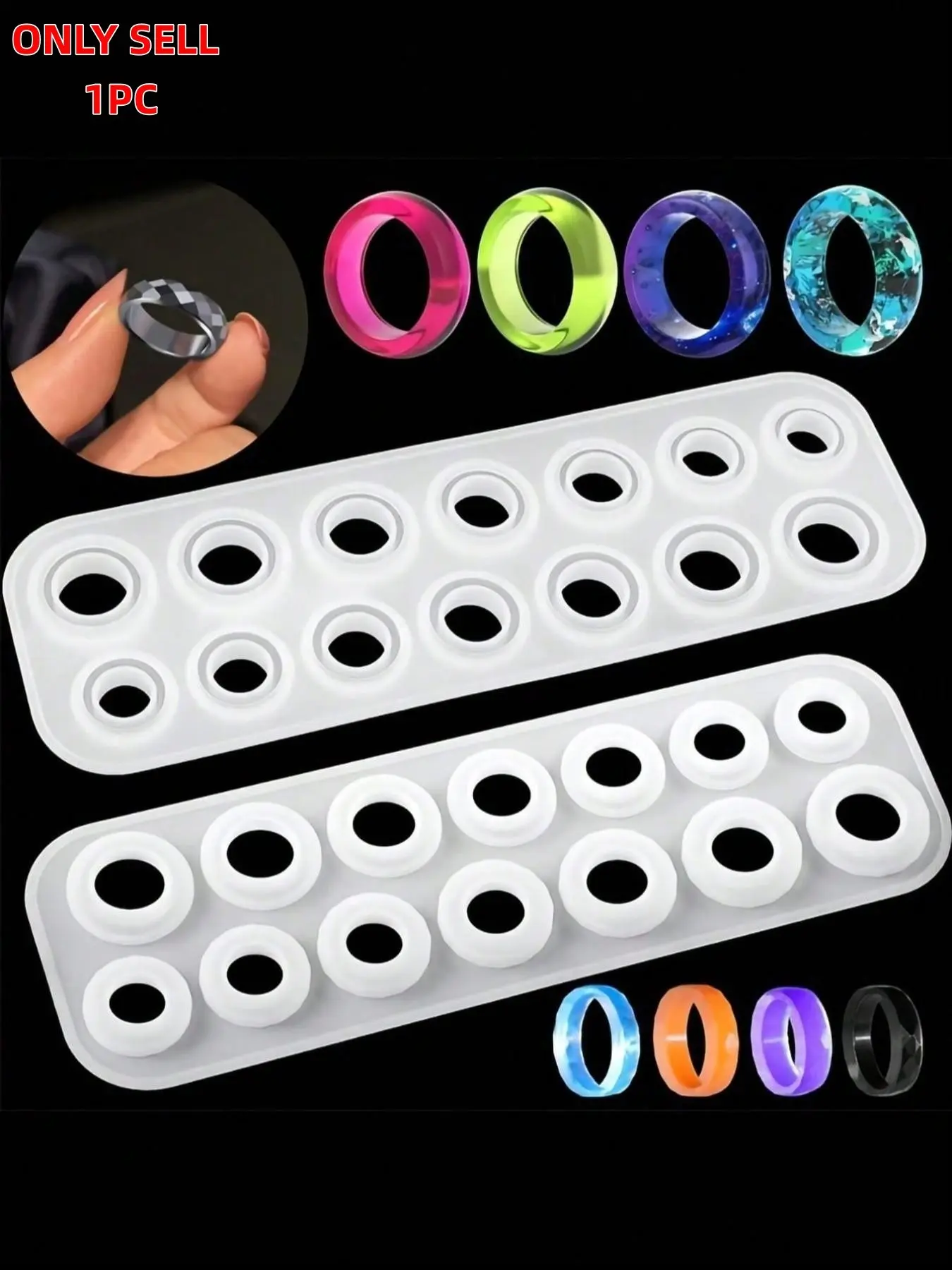 1pc Rings Resin Epoxy Molds Jewelry Silicone Mold Collection Handmade For DIY Crystal Silicone Jewelry Ring Mold Accessories