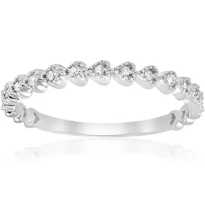 Stackable Diamond Wedding Ring 14k White Gold