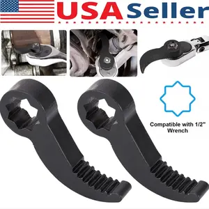 2PCS Pry Bar Wrench Adapter Head 1/2" & 3/8" Drive Ratchet Crowbar Tool Adjustable Angle Half Shaft Removal Heavy Duty Alloy Steel for Automotive Repair MechanicTools AutoRepair