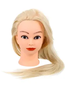 Women's Human Hair Mannequin Head, Light, 100% Pure Human Hair, Braiding Practice, Dyeable and Permed, Smooth and Shiny, Suitable for Salons
