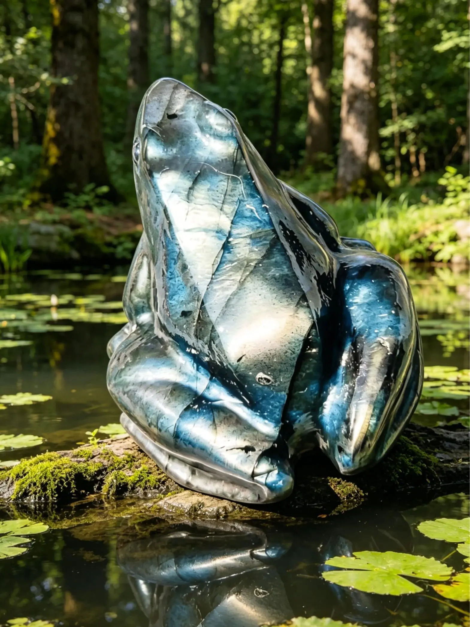 Natural Labradorite Mini Frog Carving Ornament - Spiritual Transformation Healing Crystal Palm Collectible for Crystal Decor Enthusiasts