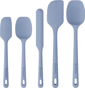 5 Pieces Silicone Spatula Set, Food Grade Rubber Spatula, Upgrade Strong Handle with Ergonomic Grip, Heat Resistant up to 600°F for Nonstick Cookware, Cooking allthingsaura