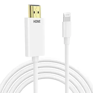 springtok Lightning to HDMI Cable for iPhone Digital AV Adapter 1080P HD Video Sync Screen Connector iPhone to HDMI for TV Projector Monitor 6.6FT Support iOS 18