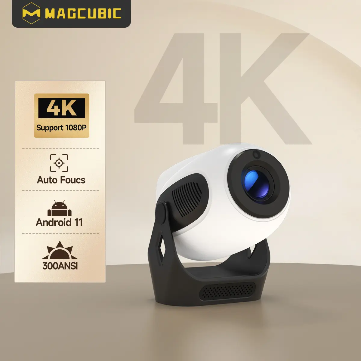 [US warehouse] Magcubic Latest HY300X Projector Electric Focus 4K Videosource Supported 300ANSI 1280*720P Allwinner H713 BT5.0 Built-in Speaker Home Cinema Outdoor portable Panda Color Projetor #SummerFinds #DealsForYouDays