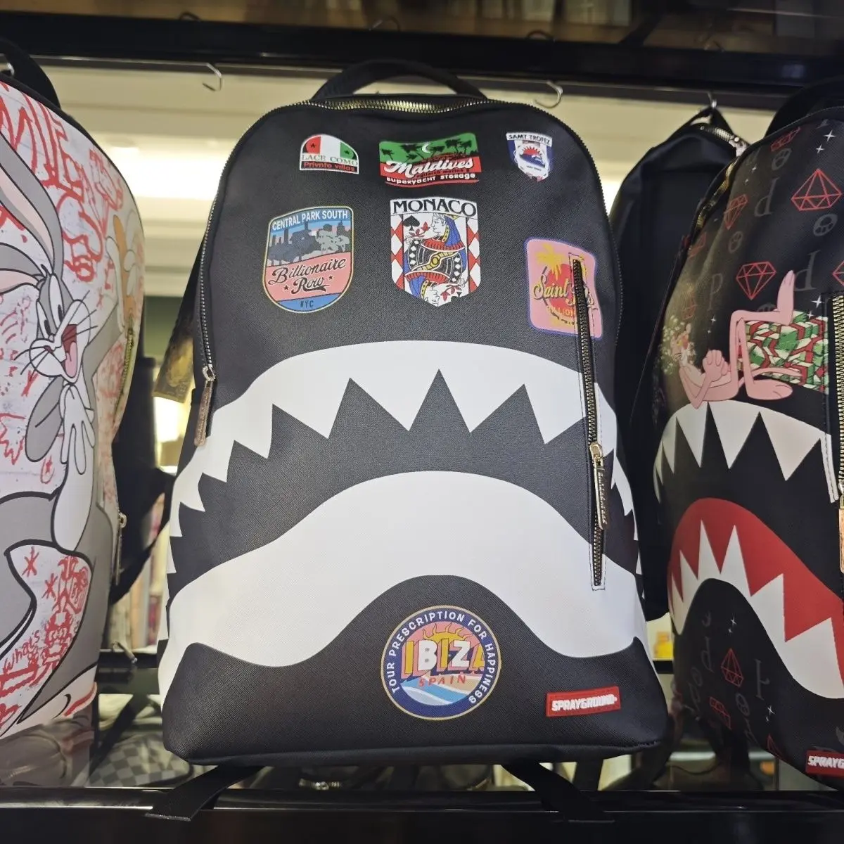 Sg shark schoolbag shark schoolbag megalodon light luxury flame student personality men and women with the same style couple travel backpack