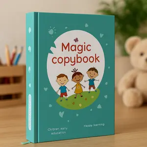 Magic Copybook 5 Count Children's Early Education Practice Writing Copybook Ages 3+ Reusable with 2 Pens and 20 ink refills  Alphabet Number Addition Drawing Multiplication Subtraction
