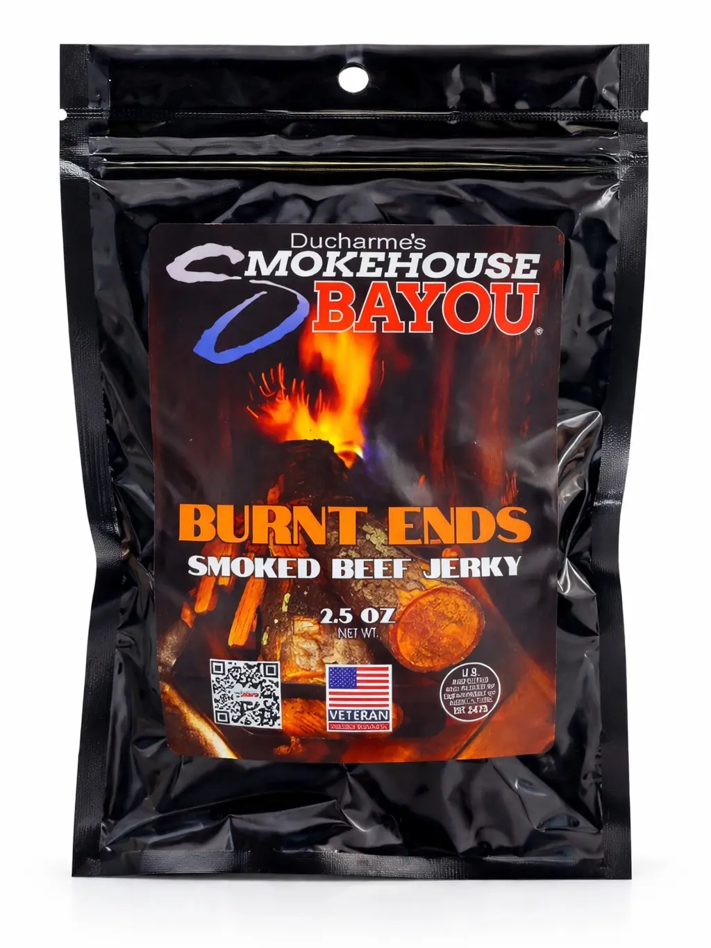 Ducharme's Smokehouse Bayou Smoked Beef Jerky Burnt Ends 2.5oz Slow Smoked Tender Smoky Texture High Protein Snack Veteran Owned USDA Inspected