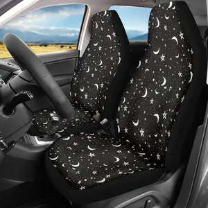 Stars & Moons Pattern Printed Car Seat Covers Set, Universal Fit for Cars Suvs Trucks, Stylish Protection for Men Women Drivers