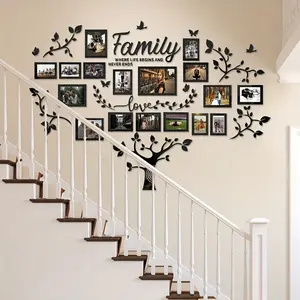 1 Extra Large 81.5 x 57.48 inches (210 x 146 cm) Acrylic 3D Tree Wall Sticker - Self-adhesive photo and family tree organizer, removable and repositionable large wall decoration, semi-matte modern home decor suitable for living room, bedroom, home office