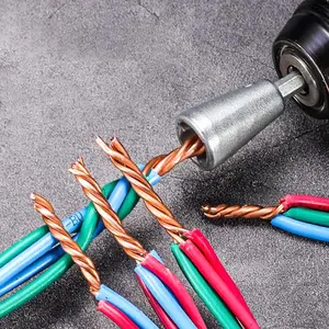 Electric Drill Wire Stripper, Electrician Automatic Twist Wire Stripper, Electric Drill Parallel Adapter, Wire Stripping Tool for Home Construction, Hardware, Factory Site Mechanical Repair, DIY Tools, Hex Shank Drill