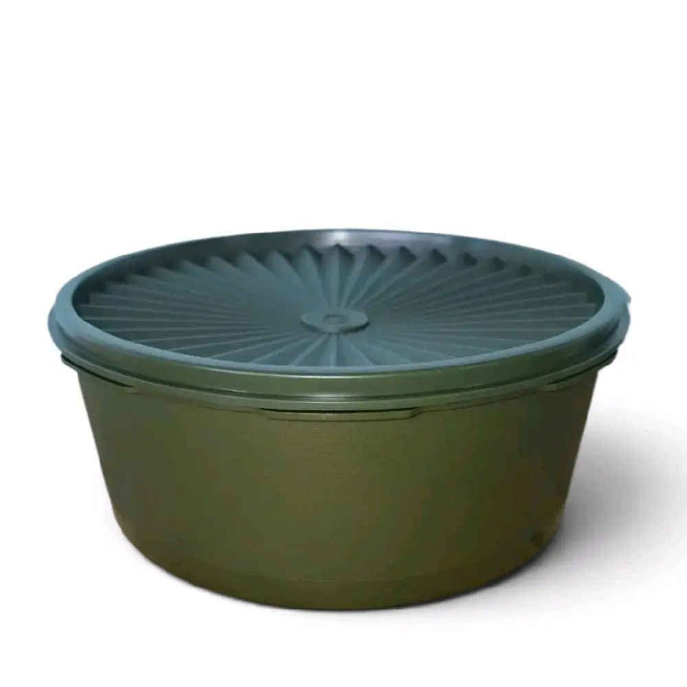 Tupperware Servalier 1.7L Canister - OLIVE GREEN Plastic Storage Container with Secure Lid for Kitchen Organization