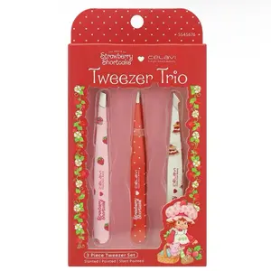 Strawberry Shortcake tweezer trío set - Pink, Red & White - Includes Three Tweezers with Strawberry Design